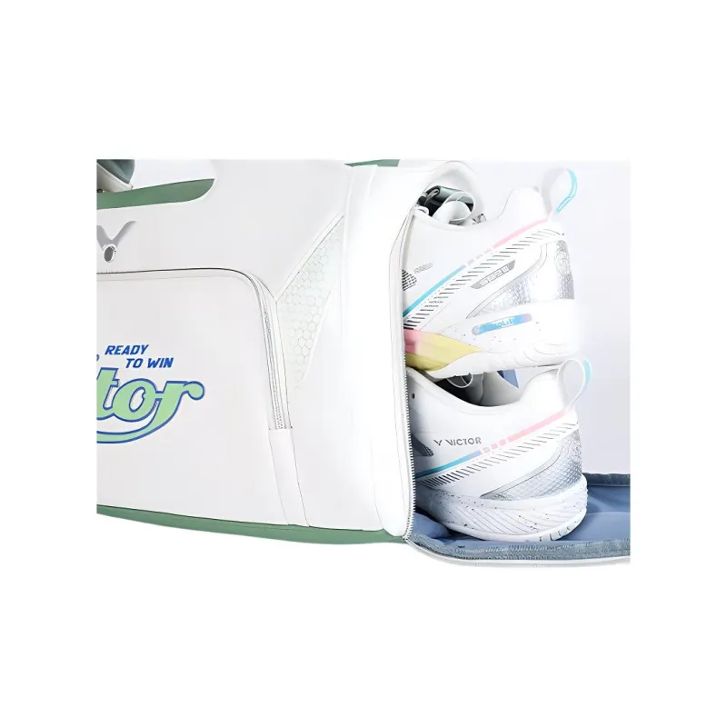 VICTOR PU Travel Bag Unisex White & Jade Lotus White-2