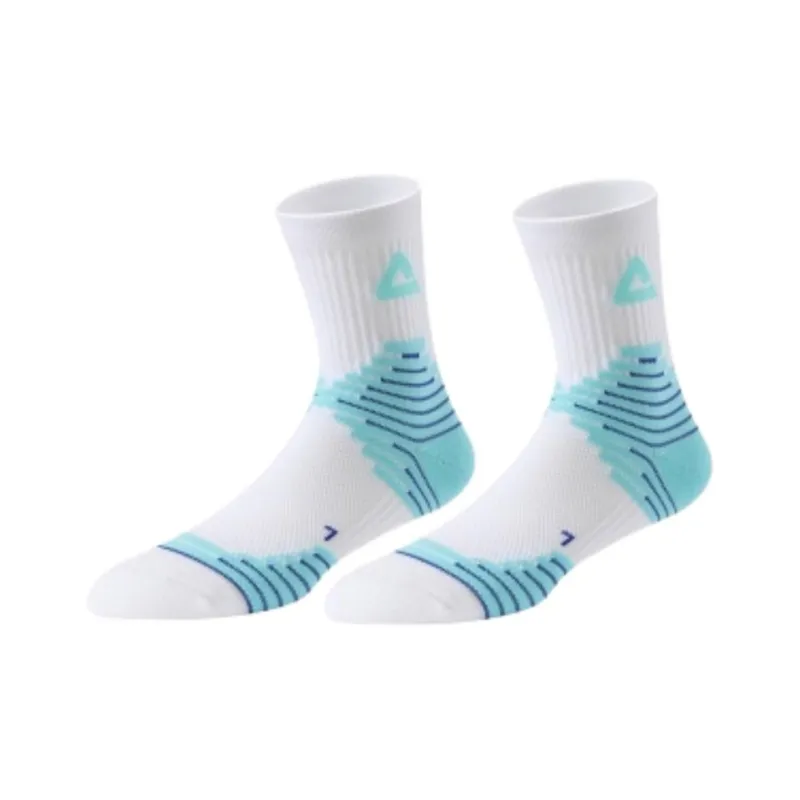 PEAK Basketball Socks Unisex White Blue-10