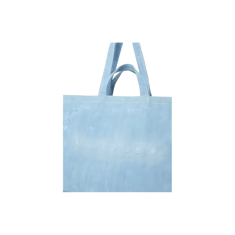 Acne Studios Denim Fabric Tote Bag, Shopping Bag, Shoulder Bag, Handbag Women's Light Blue-3