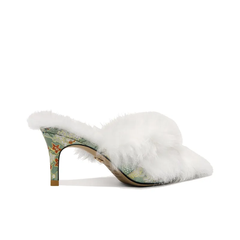 Lily Wei Closed Toe Slippers Women's Green-1