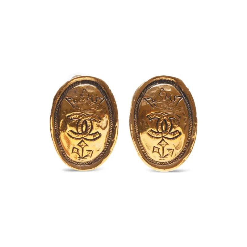CHANEL 1991 Cc Clip on Earrings-0