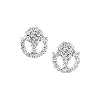 HARRY WINSTON Platinum Earrings Women's Silver