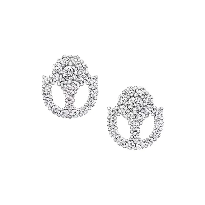 HARRY WINSTON Platinum Earrings Women's Silver-0