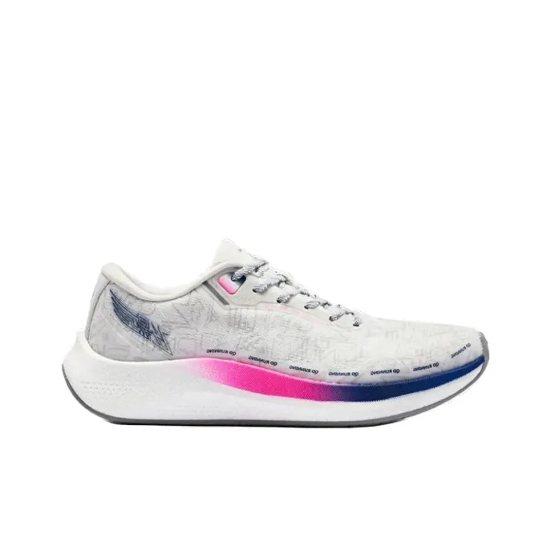 QIAODAN Flying Shadow 3.0 Anti Slip And Wear Resistant Breathable Low Top Running Shoes Men's White Blue Pink-1