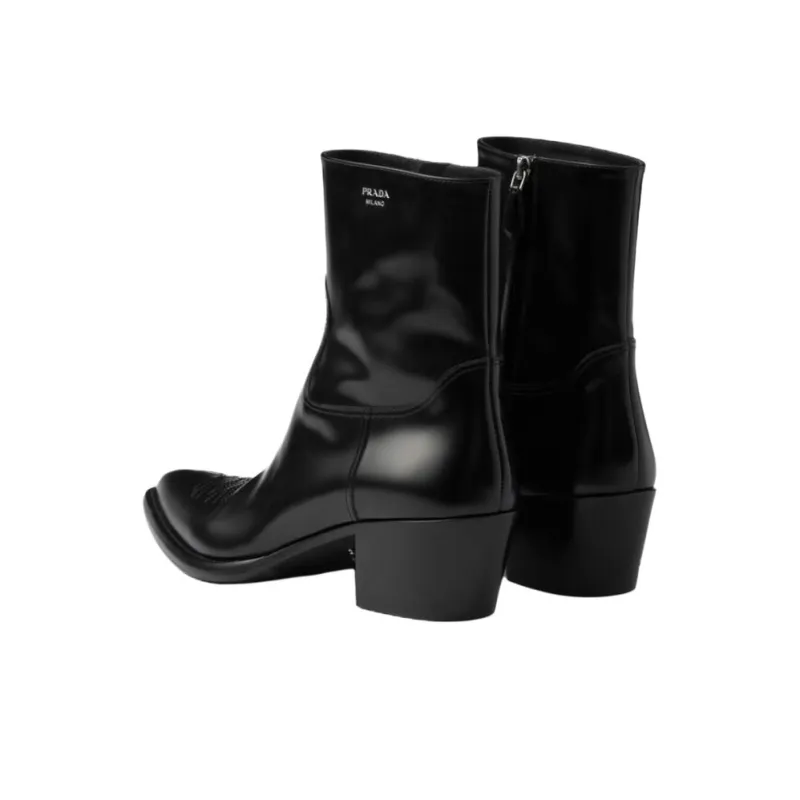 PRADA Ankle Boots 4.5cm Women's Black-3