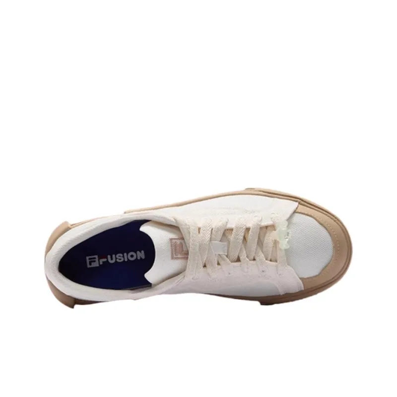 FILA FUSION POP Anti Slip Wear Resistant Low Top Canvas Shoes Men's White-1