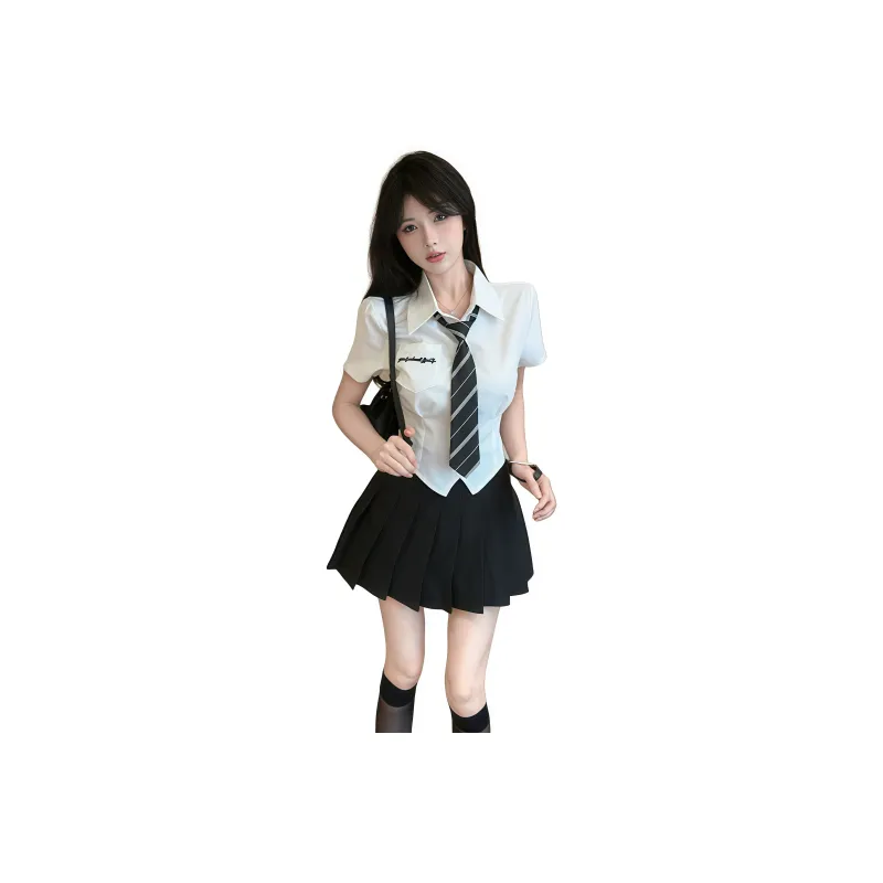 MDEHT Uniforms Women's Shirt Tie+Black Dress Set-0