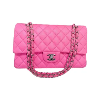 CHANEL Classic Flap CF21K Winter Lambskin One Shoulder Handbag, Crossbody Bag Medium Size Women's Vibrant Pink