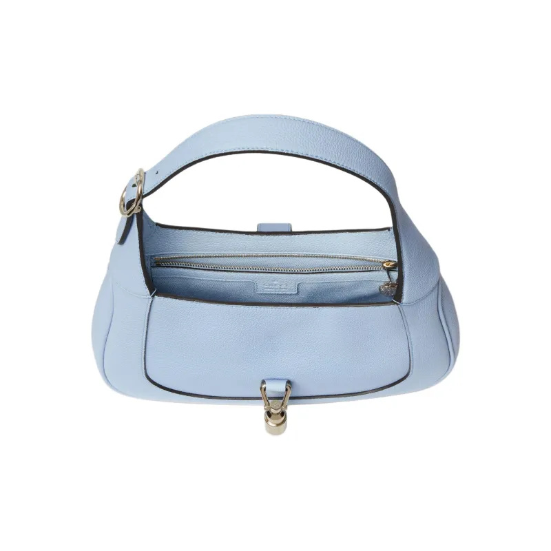 GUCCI Jackie 1961 Leather Crossbody Bag, Shoulder Bag Medium Size Women's Light Blue-5