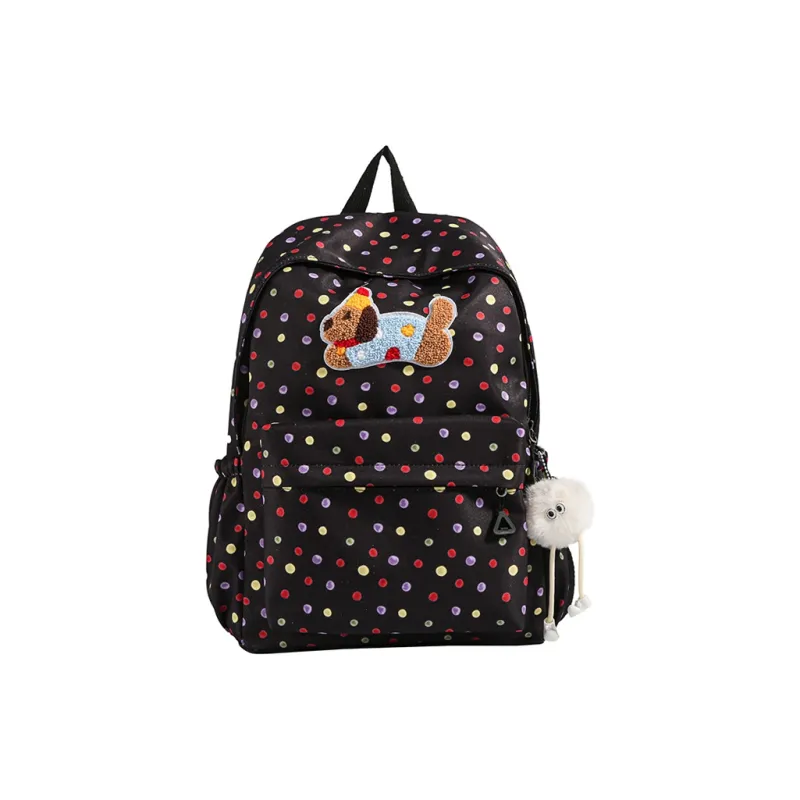 Parker Bear Nylon Fabric Backpack Regular Unisex White/Black-6
