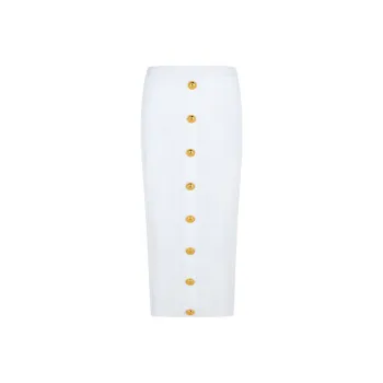 BALMAIN Knit Long Skirt Women's White