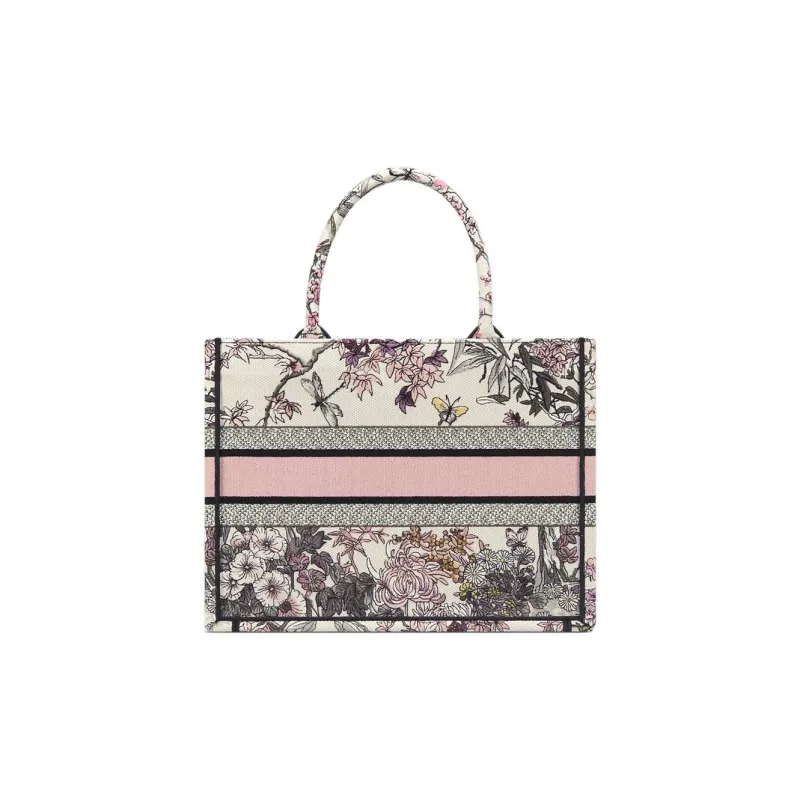 DIOR Cotton Tote Bag, Shopping Bag, Handbag Medium Size Women's Multicolor-2