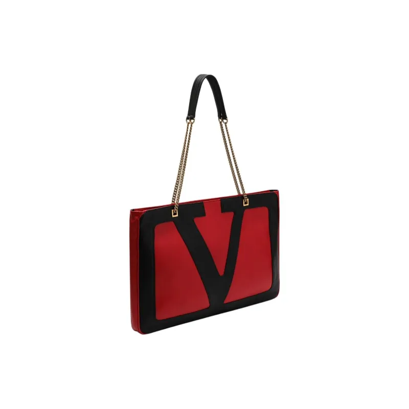 Valentino Sheepskin Shoulder Bag Tubas Women's Red-1