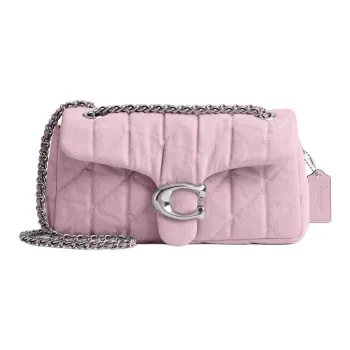 COACH Tabby Leather Crossbody Bag, Shoulder Bag Medium Size Women's Light Pink
