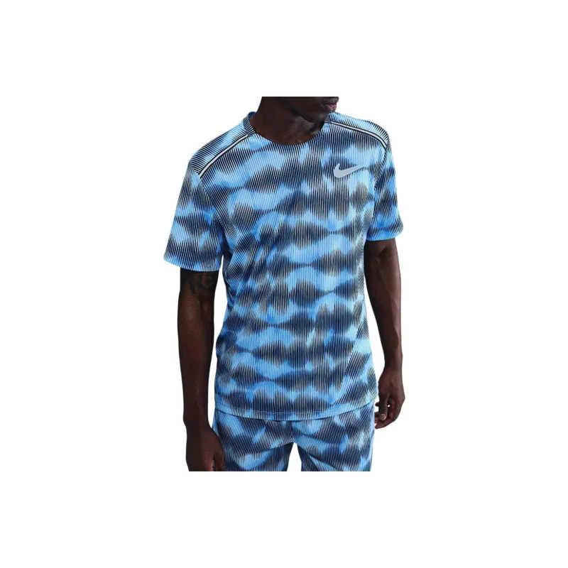 Nike MILER T Shirts Men Blue-0
