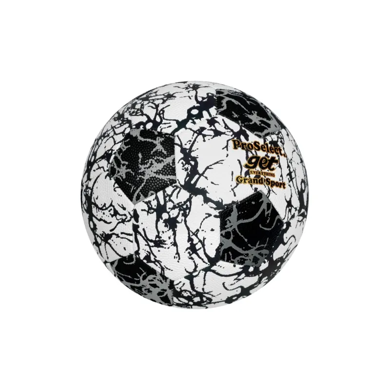 ProSelect Size 5 Soccer PU Machine Stitched Soccer Ball Unisex Black White-3