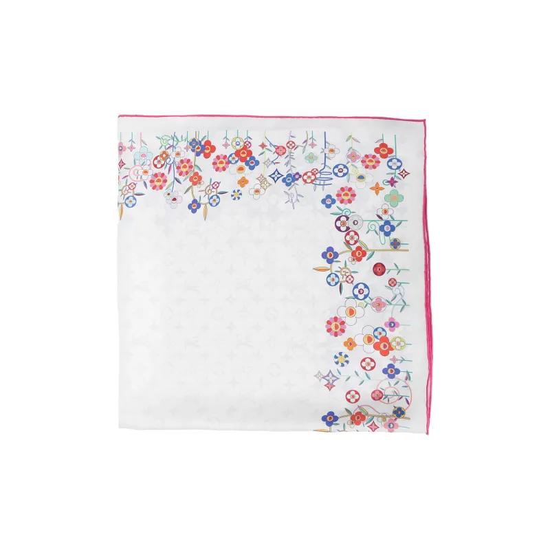 LOUIS VUITTON X Takashi Murakami Monogram Superflat Flowers Square 90-1