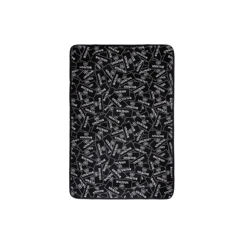 BALMAIN Cotton Shoulder Bag Unisex Black-4