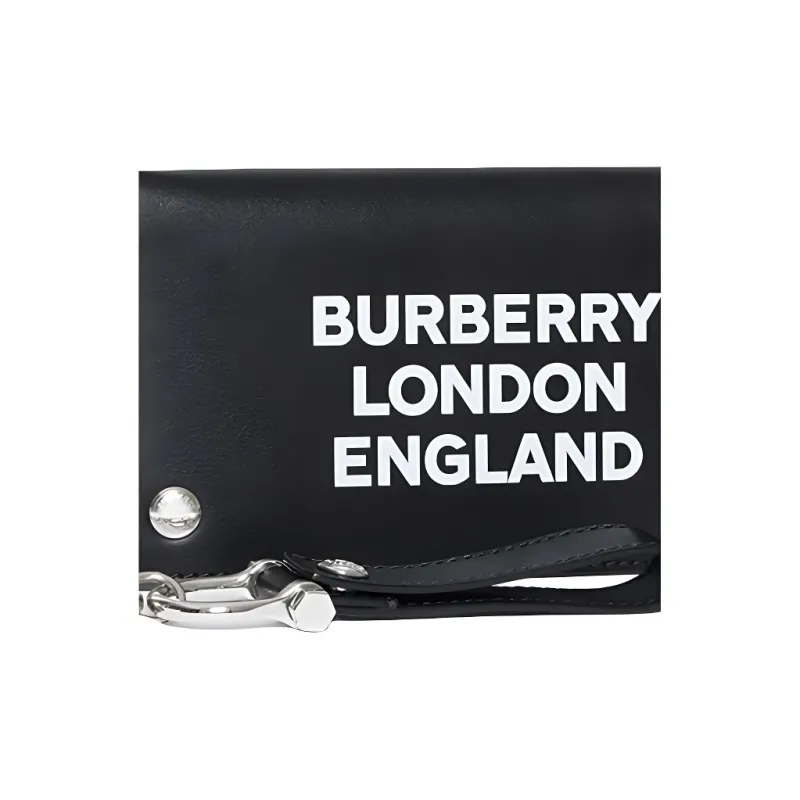 Burberry Leather Chain Bag Clutch Women's Black-4