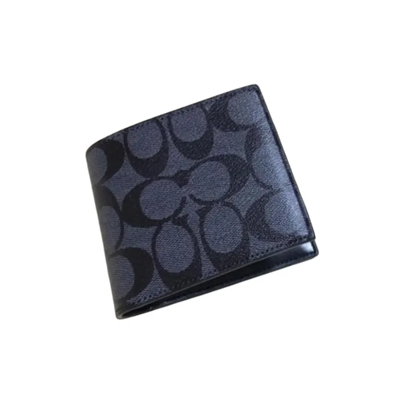 COACH Coated Canvas Wallet Mini Men's Midnight Blue-1