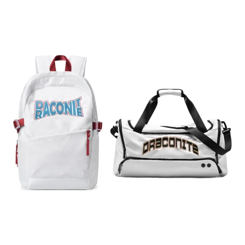 DRACONITE Embroidery Student Backpack Regular Unisex Blue White Color Blocking-60