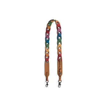 COACH Smooth Leather Chain Leather Accessory Bag Strap Women's Blue & Yellow & Pink & Green & Red