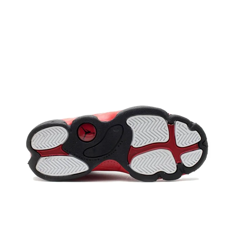 Jordan Air Jordan 13 Anti Slip Wear Resistant Low Top Basketball Shoes Unisex White Red-4