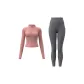 Honey Grapefruit Pink Coat+Limestone Ankle-Length Pants
