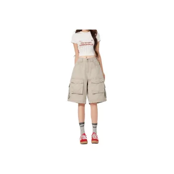Wen Shan Denim Shorts Women's American Gray