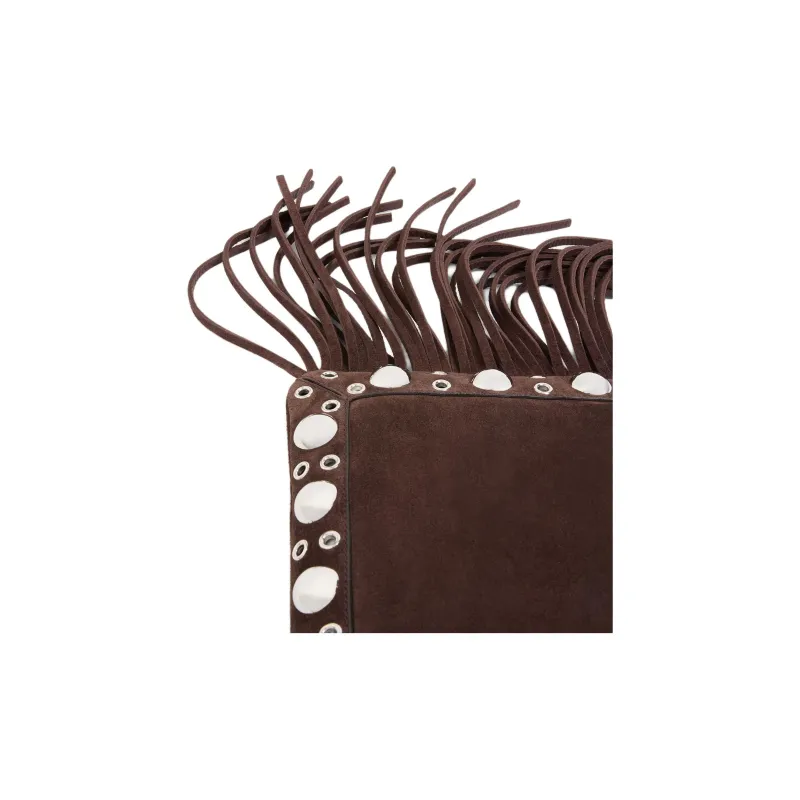 Valentino Cow Leather Handbag, Shoulder Bag, Crossbody Bag Trumpets Unisex Dark Brown-5