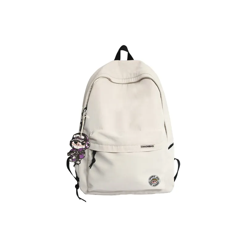 ADOONGA Nylon Backpack Unisex Black/White-4