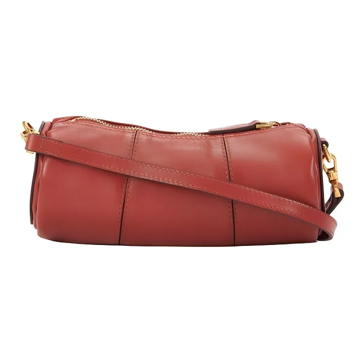 Manu Atelier Cylinder Leather Shoulder Bag Arrow Bag Cylinder Bag Baguette Bag One Shoulder Handbag Women's Dark Red-3