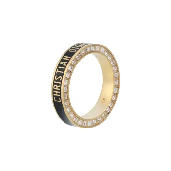 DIOR Crystal Rings Unisex Black