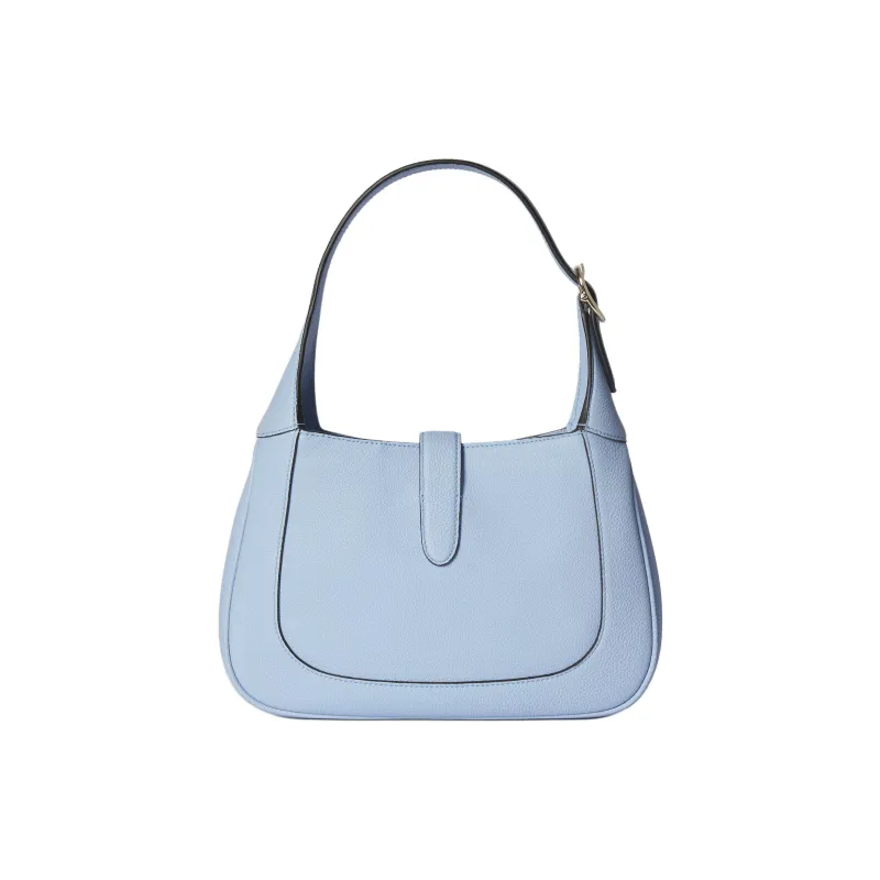 GUCCI Jackie 1961 Leather Crossbody Bag, Shoulder Bag Medium Size Women's Light Blue-4