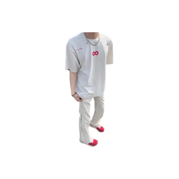 City Hipster T Shirt Unisex White Red Embroidery