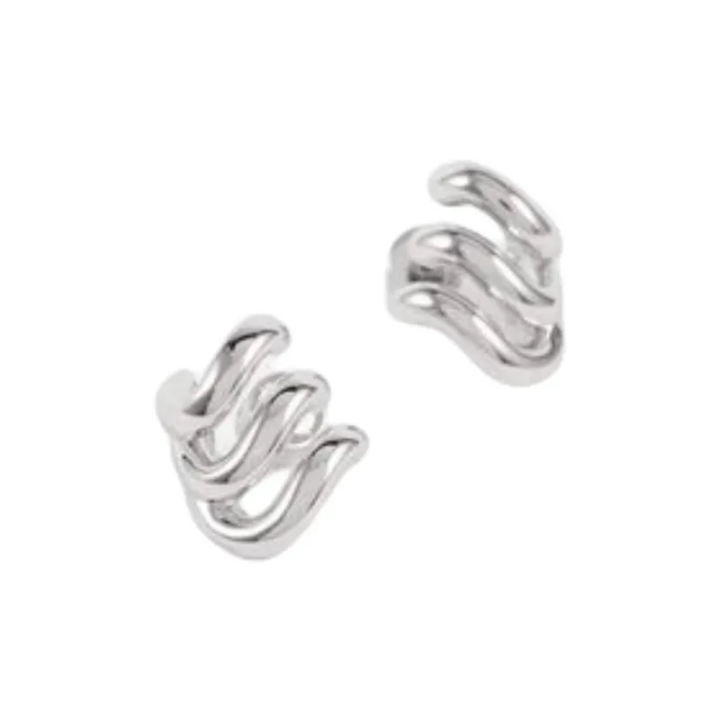 Balenciaga Brass Earrings Men's Silver-1
