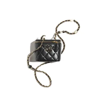 CHANEL Lambskin Box Bag, Shoulder Bag, Crossbody Bag, Clutch Trumpets Women's Black
