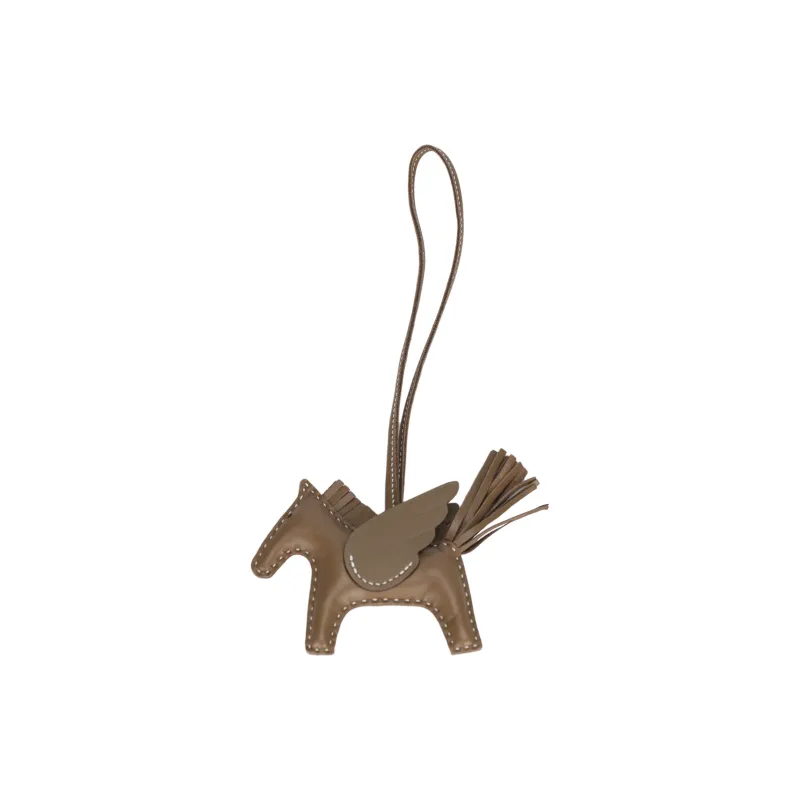 HERMES Rodeo Pegase Leather Pendants Unisex Elephant Gray-1