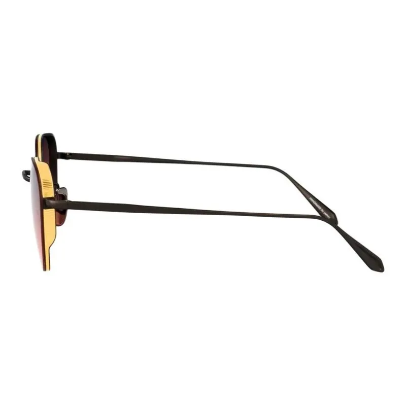 Linda Farrow Titanium Oval Sunglasses Women's Black-1