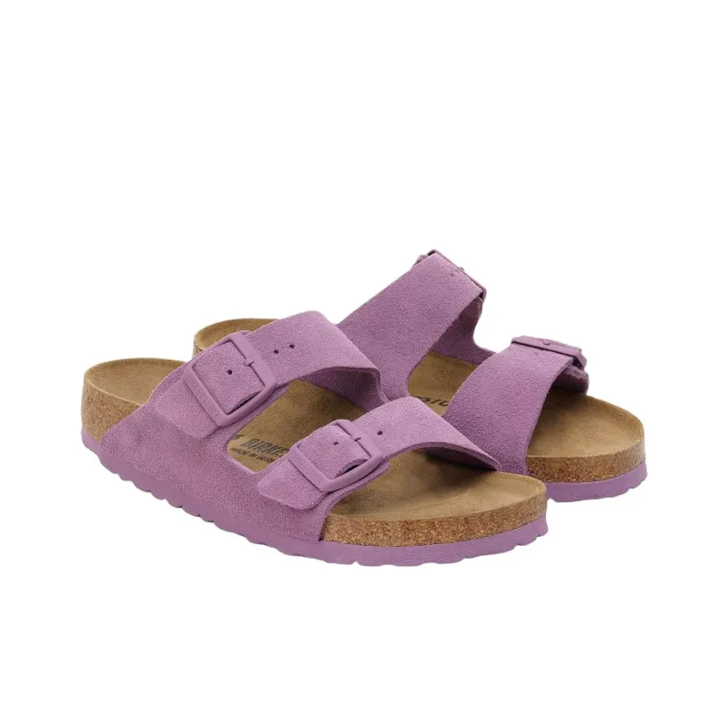 Birkenstock Arizona EVA Abrasion Resistant Slide Slippers Unisex Light Purple Regular Loose Fit-2