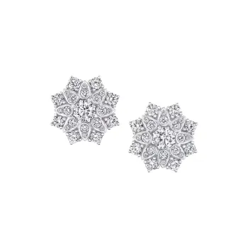 HARRY WINSTON Platinum Earrings Women's Silver