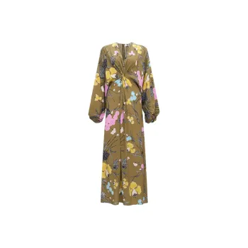 Diane Von Furstenberg Long Sleeved Dress Women's Olive Green
