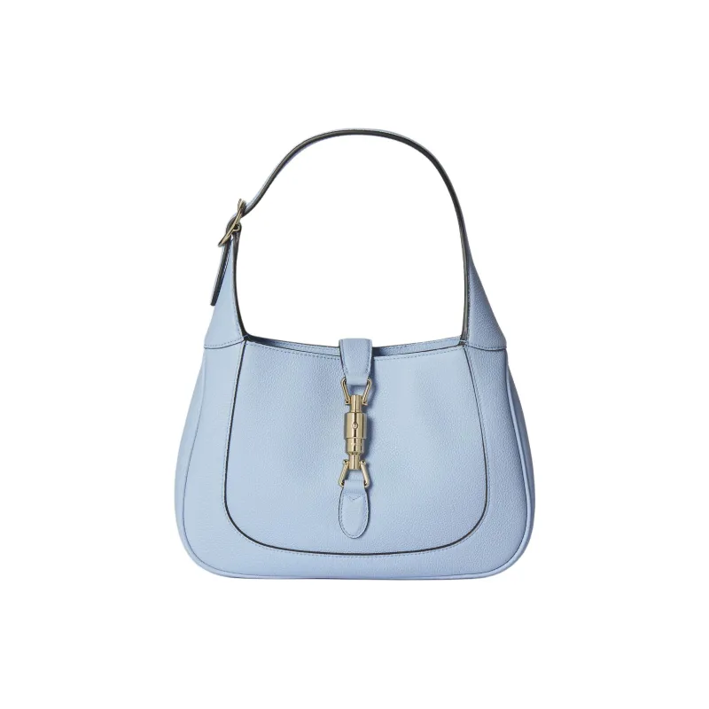 GUCCI Jackie 1961 Leather Crossbody Bag, Shoulder Bag Medium Size Women's Light Blue-1