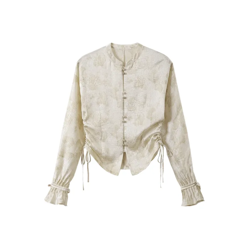 SHUXI Shirt Women's Bamboo Flower Shadows-0