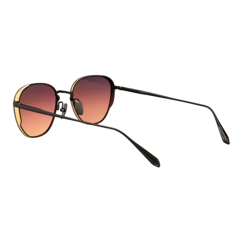 Linda Farrow Titanium Oval Sunglasses Women's Black-2