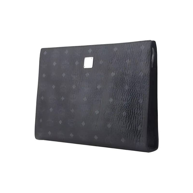 MCM Essential Visetos Origina Coated Canvas Clutch Large Size Men's Black-2