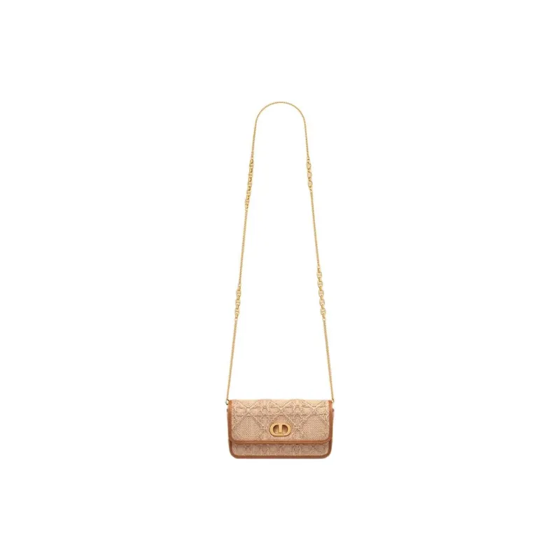 DIOR Miss Caro Cotton Shoulder Bag Trumpets Women's Brown-1