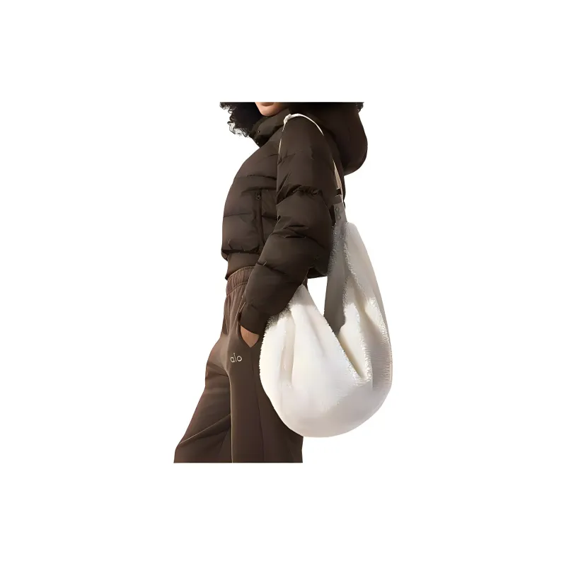 Alo Yoga Polyester One Shoulder Handbag Regular Unisex Ivory White-5