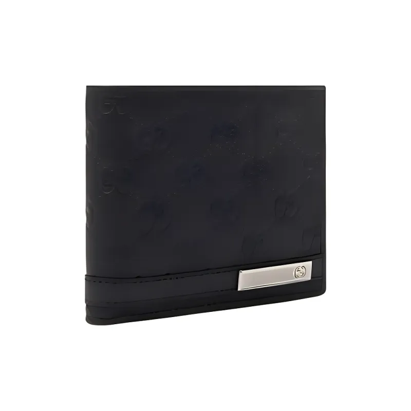 GUCCI Leather Wallet Men's Black-1