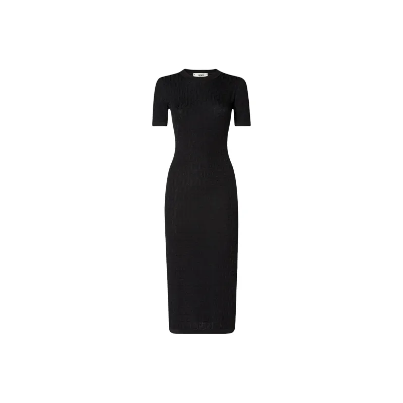 FENDI Short Sleeved Dress Women's Black-0